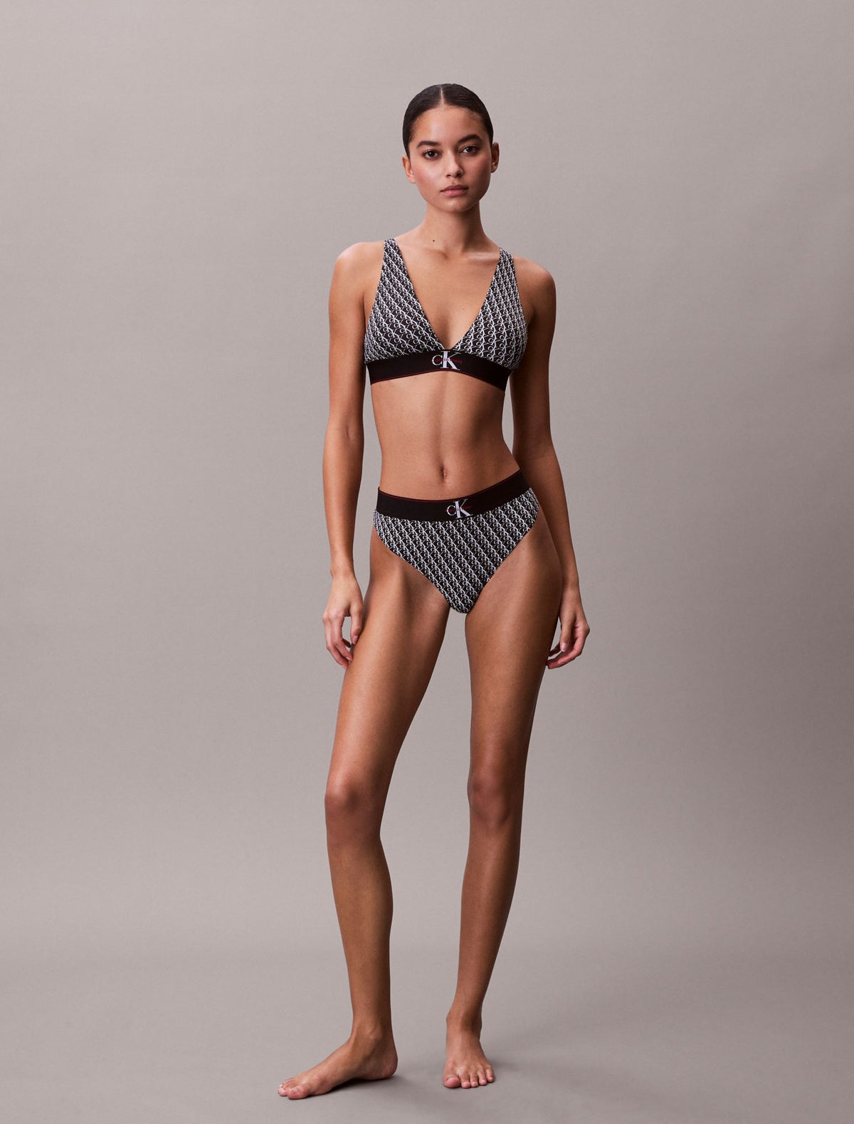 Calvin Klein Graphic Monogram Microfiber Stretch Lightly Lined Triangle Bralette