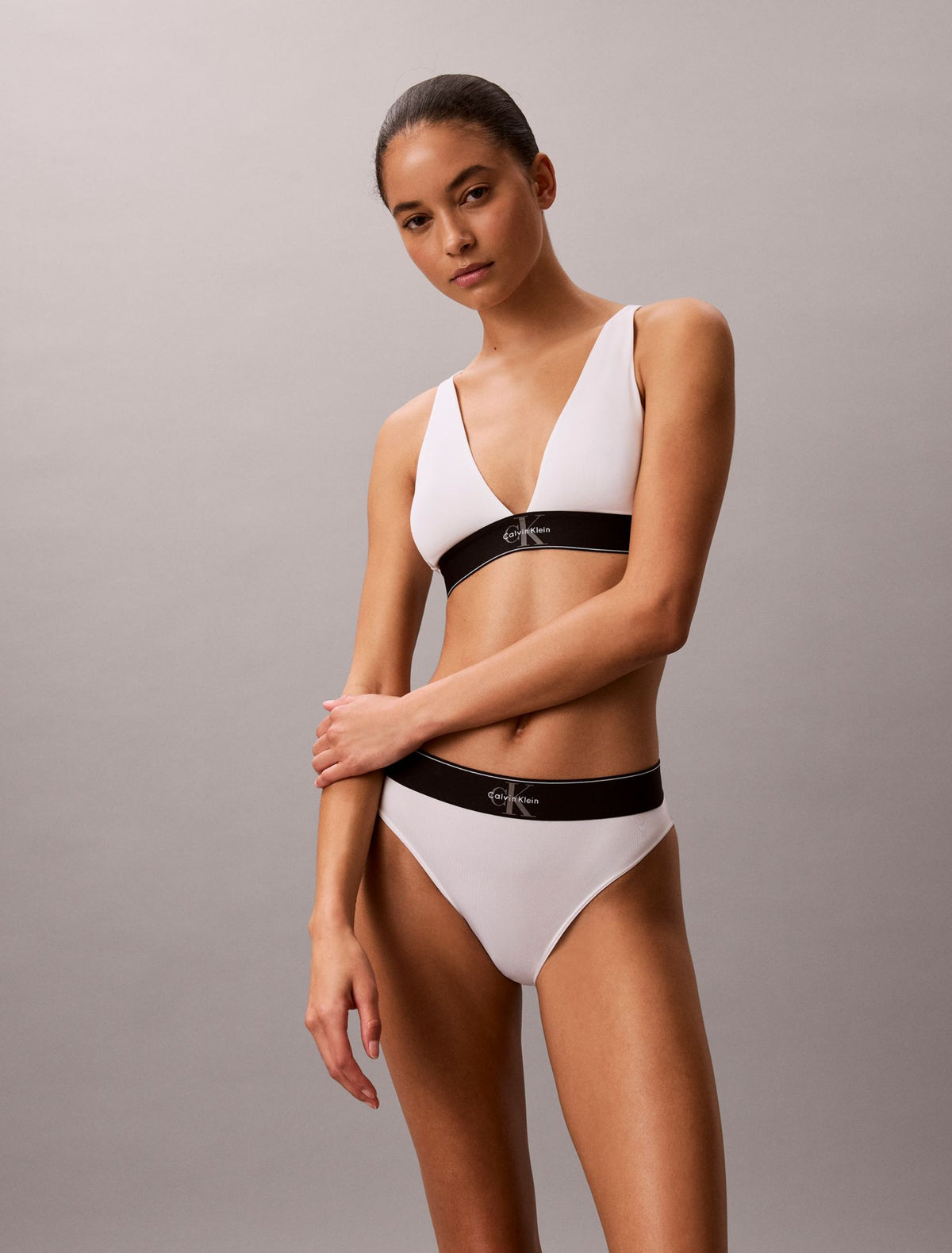 Calvin Klein Graphic Monogram Microfiber Stretch Lightly Lined Triangle Bralette
