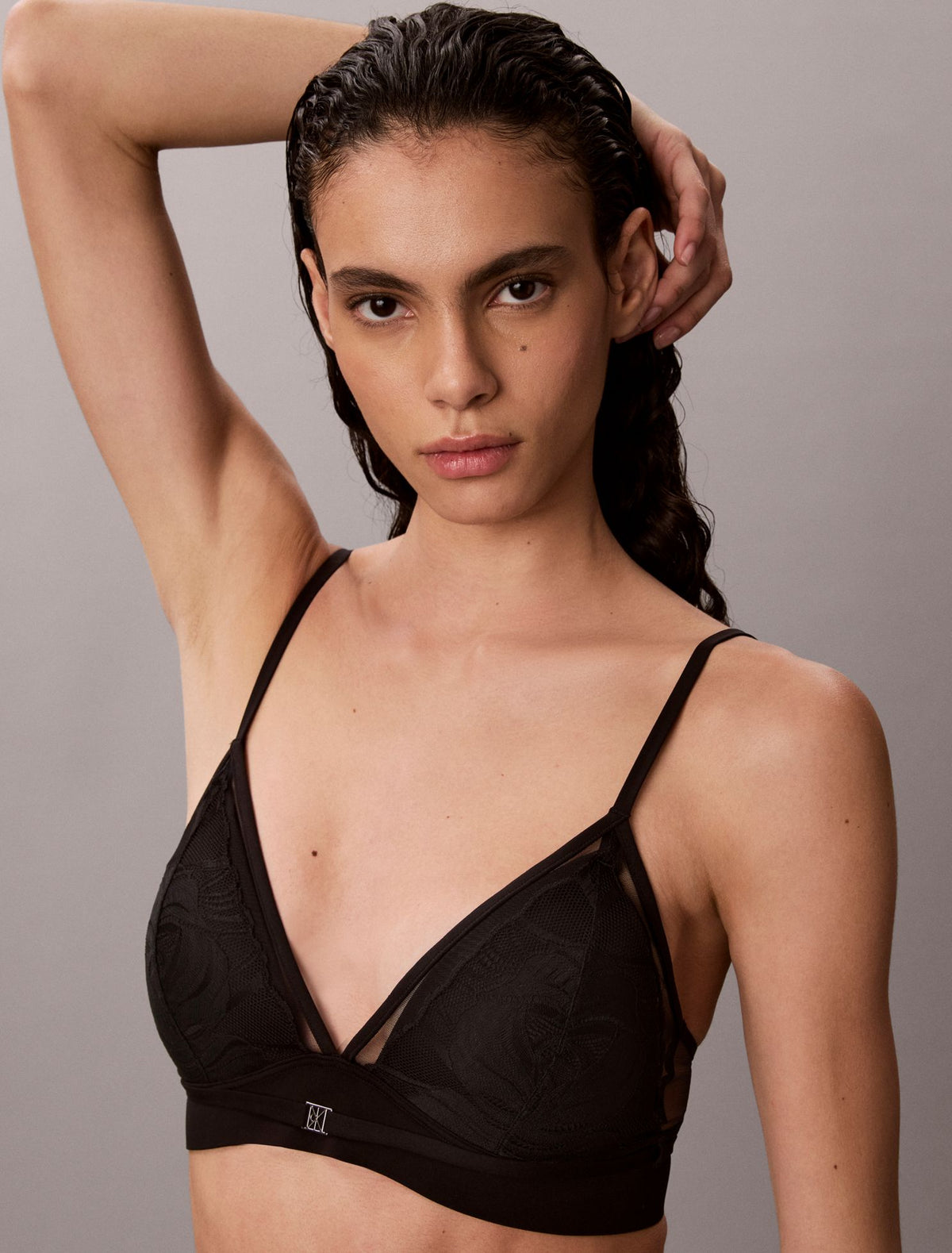 Calvin Klein CK Black Geo Lace Lift Triangle Bra