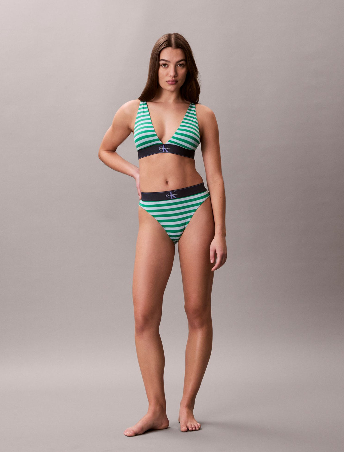 Calvin Klein Graphic Monogram Microfiber Stretch Lightly Lined Triangle Bralette