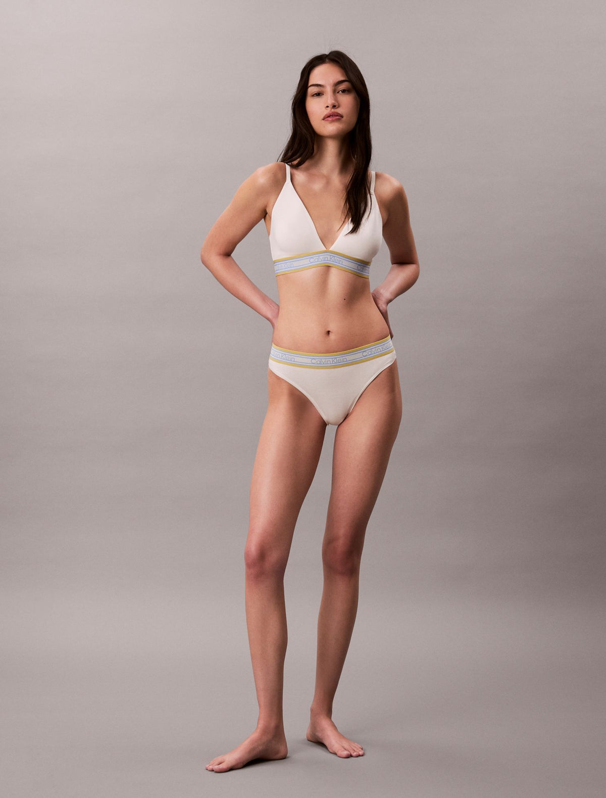 Calvin Klein Icon Cotton Modal Stripe Lightly Lined Triangle Bralette