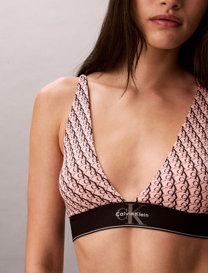 Calvin Klein Graphic Monogram Microfiber Stretch Lightly Lined Triangle Bralette