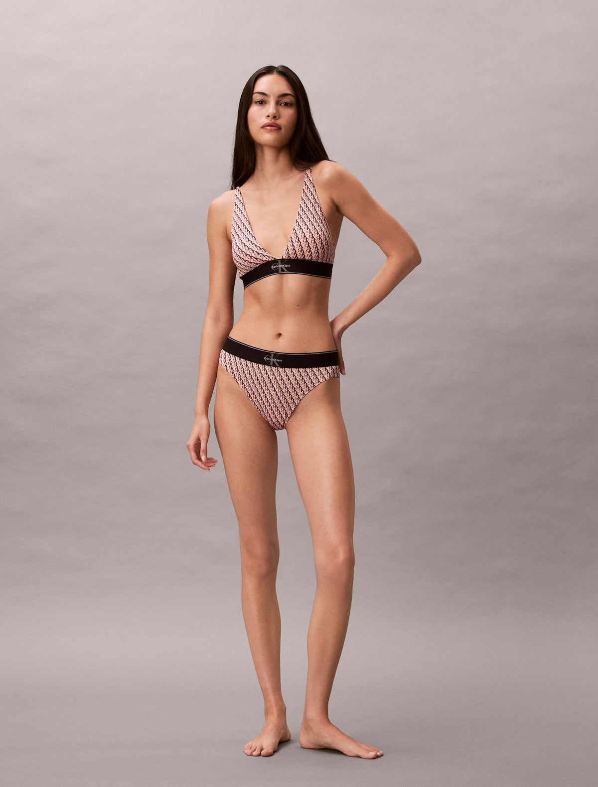 Calvin Klein Graphic Monogram Microfiber Stretch Lightly Lined Triangle Bralette