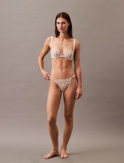 Calvin Klein CK Black Floral Lace Unlined Balconette Bra