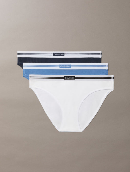 Calvin Klein Cotton Stretch Jacquard Logo Patch 3-Pack Bikini