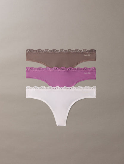 Calvin Klein Microfiber Stretch with Lace 3-Pack Thong