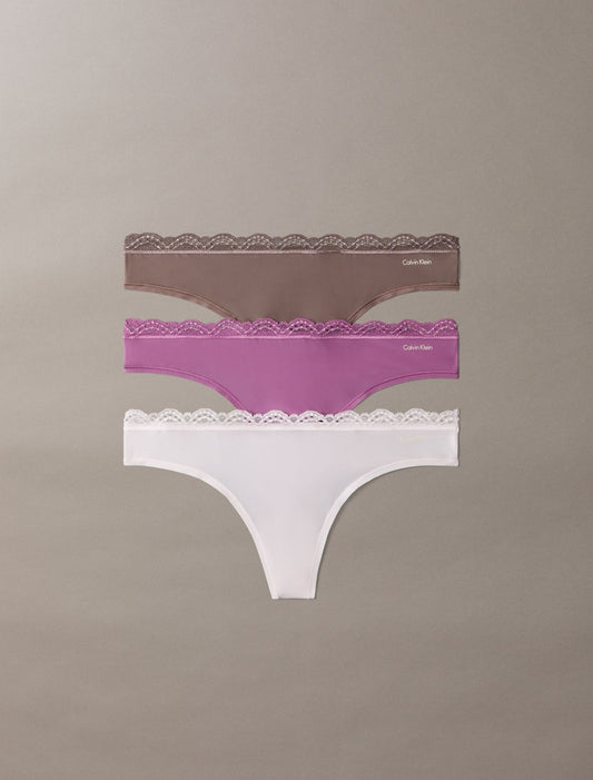 Calvin Klein Microfiber Stretch with Lace 3-Pack Thong