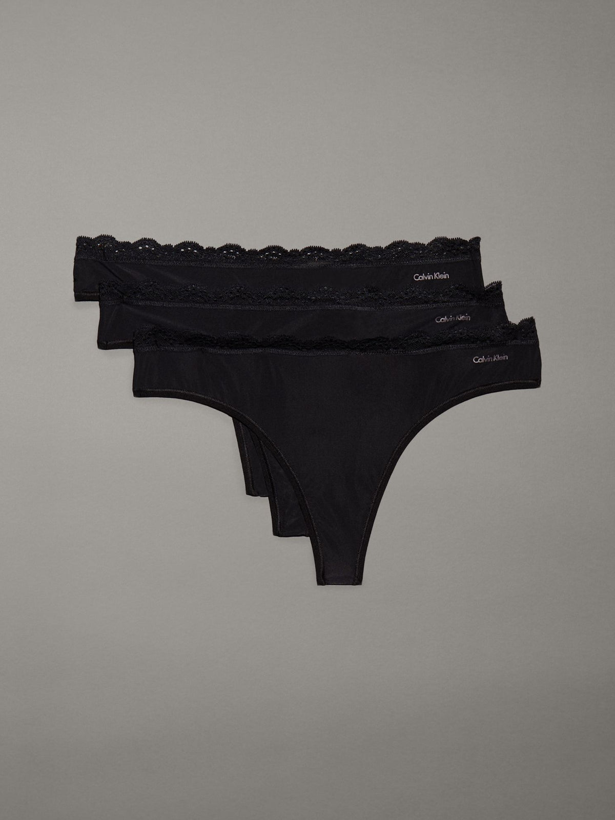 Calvin Klein Microfiber Stretch with Lace 3-Pack Thong