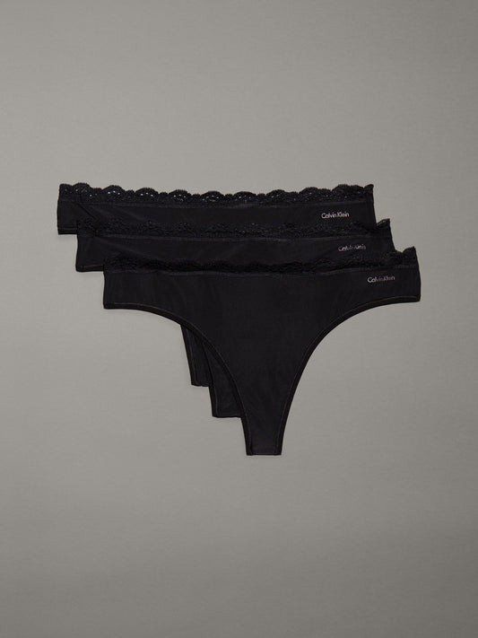 Calvin Klein Microfiber Stretch with Lace 3-Pack Thong