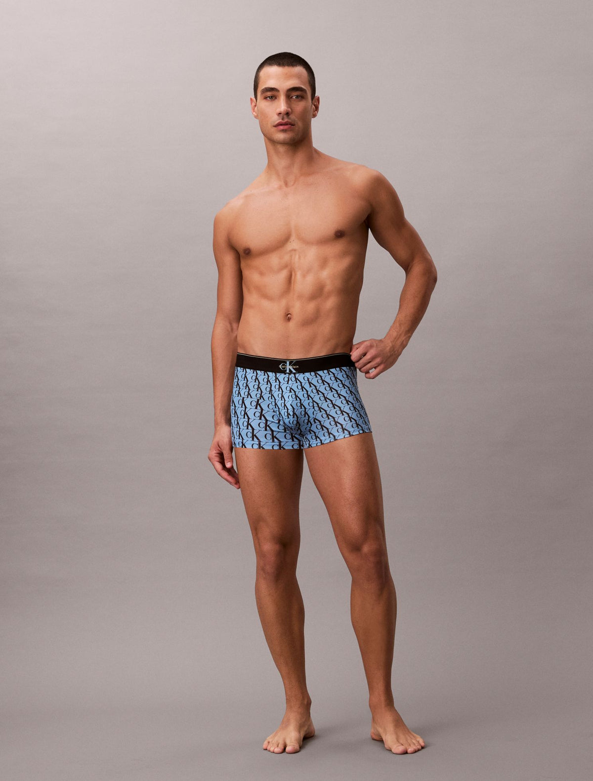 Calvin Klein Graphic Monogram Microfiber Stretch Low Rise Trunk