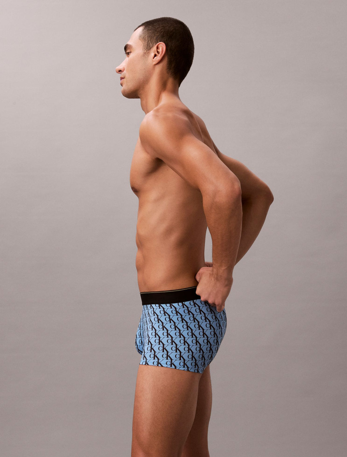 Calvin Klein Graphic Monogram Microfiber Stretch Low Rise Trunk