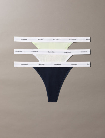 Calvin Klein Cotton Stretch Rib 3-Pack String Thong