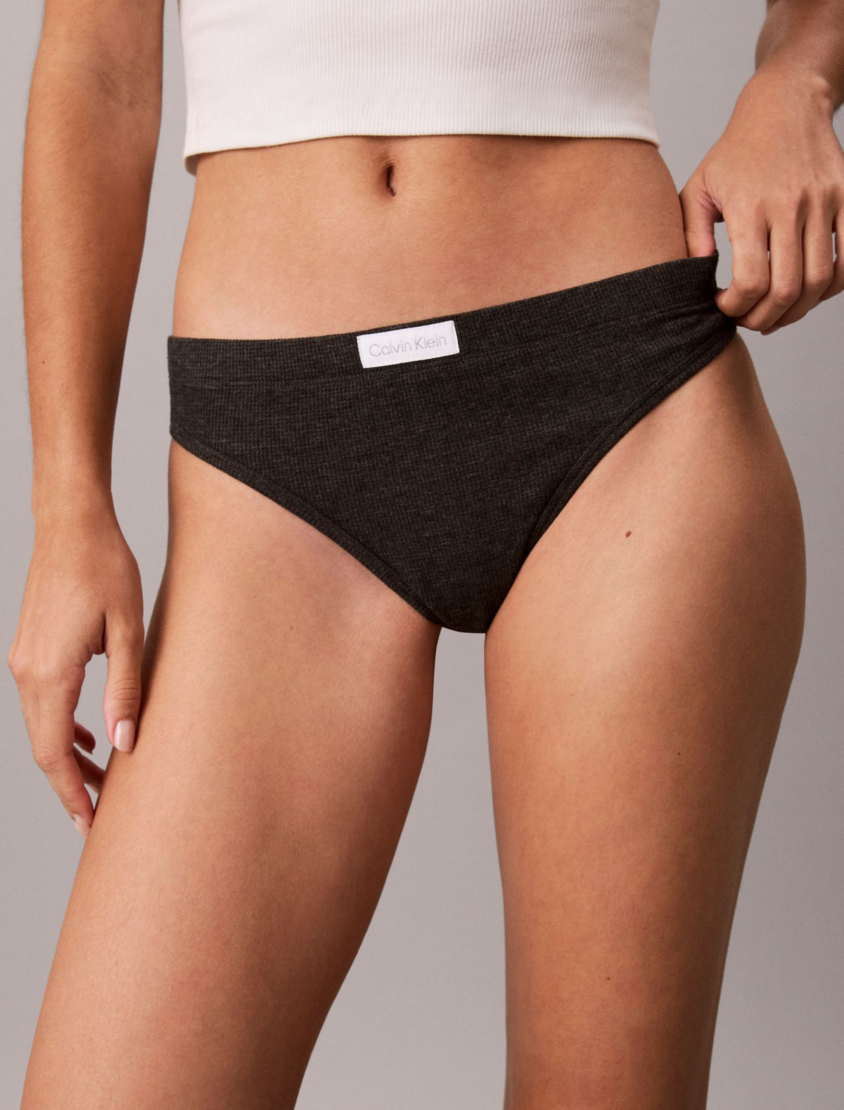 Calvin Klein Classic Comfort Cozy Waffle Thong