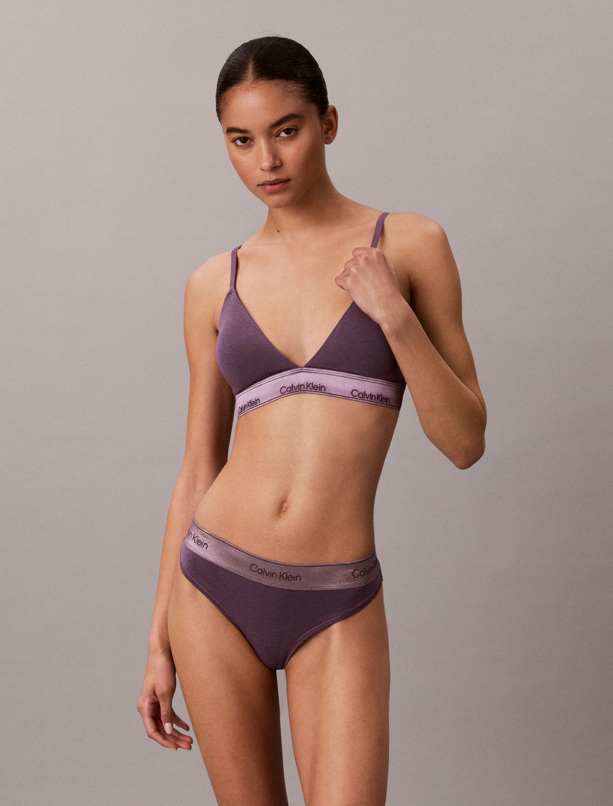 Calvin Klein Icon Cotton Modal Metallic Thong