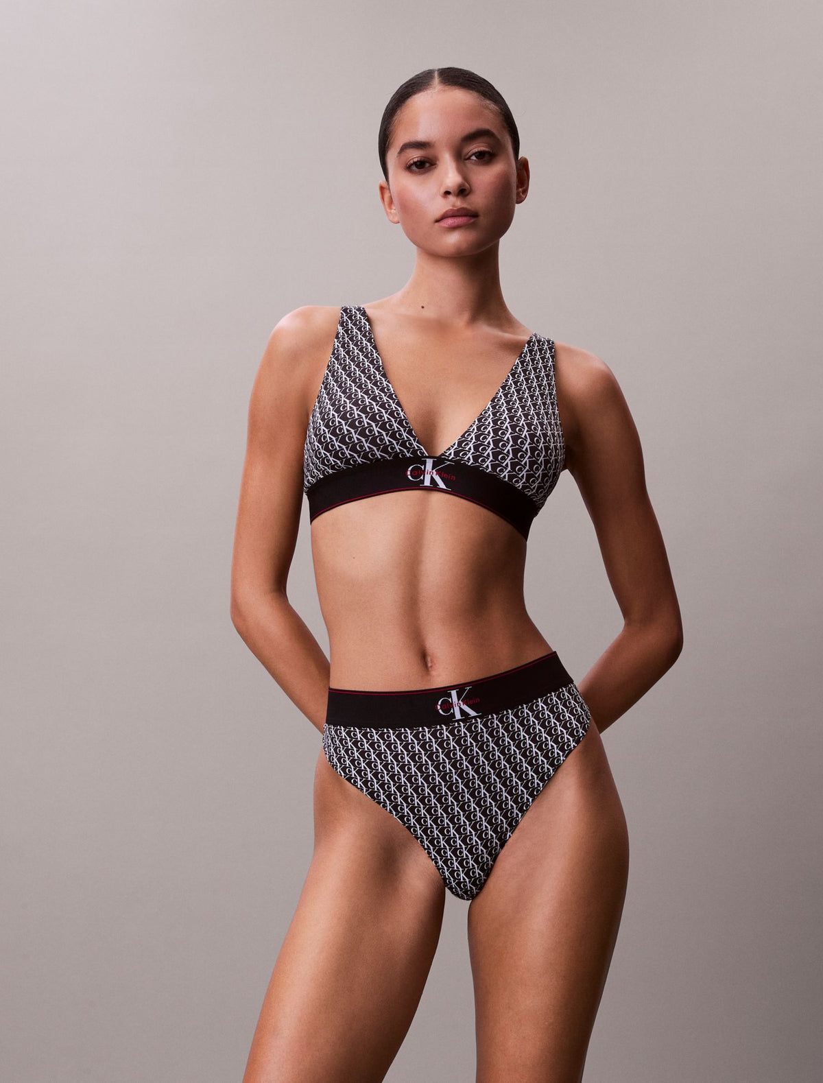 Calvin Klein Graphic Monogram Microfiber Stretch Thong