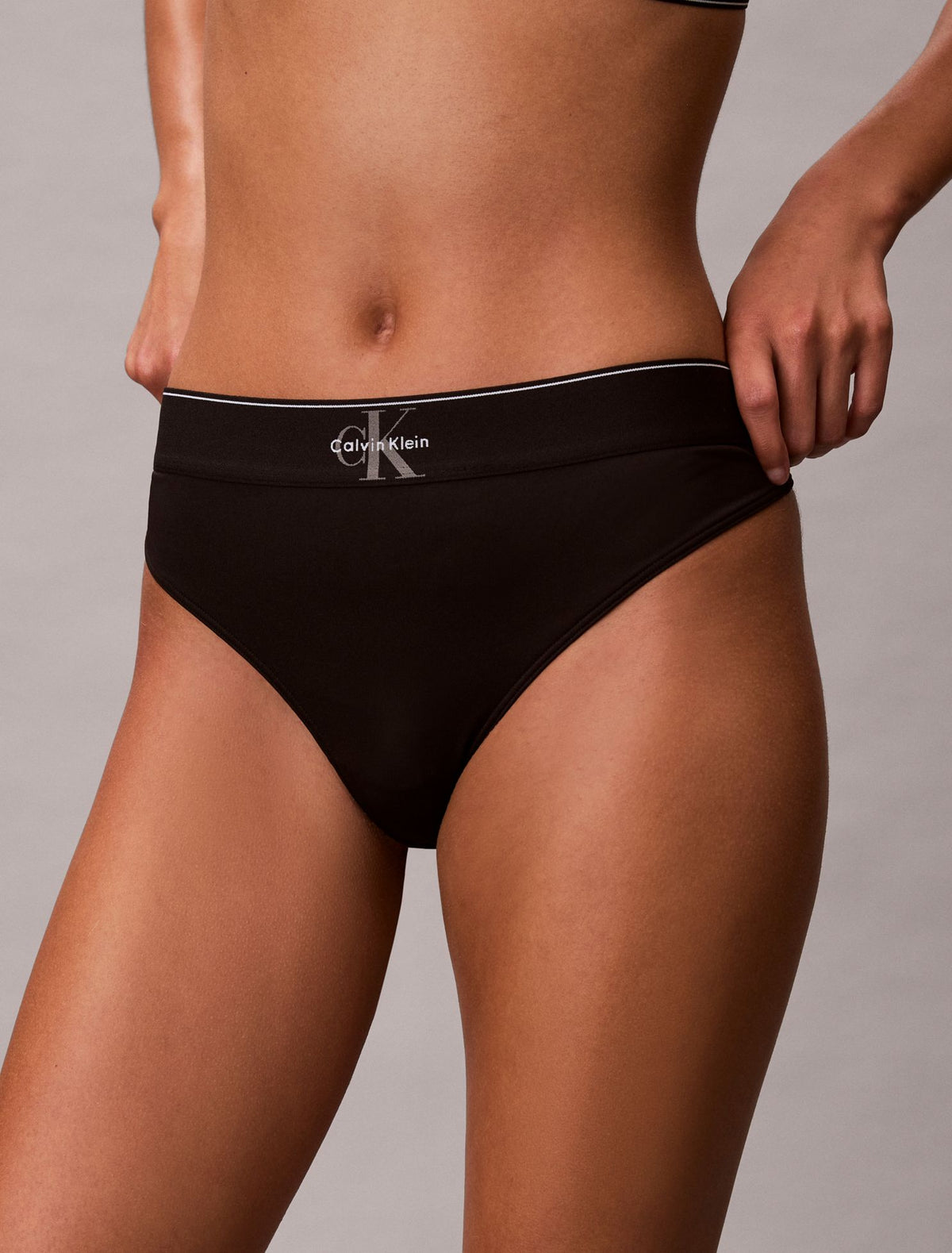 Calvin Klein Graphic Monogram Microfiber Stretch Thong