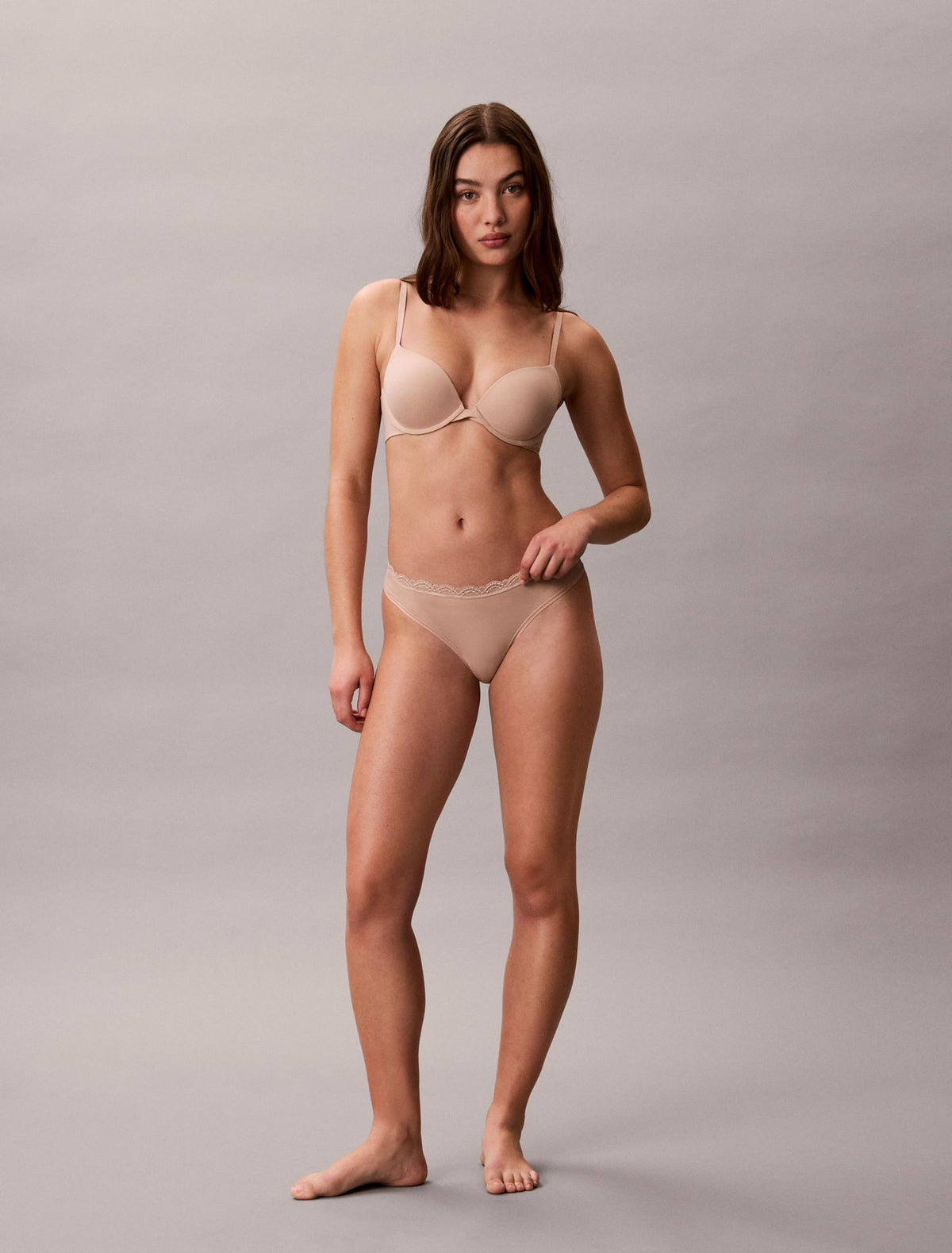 Calvin Klein Microfiber Stretch with Lace Thong