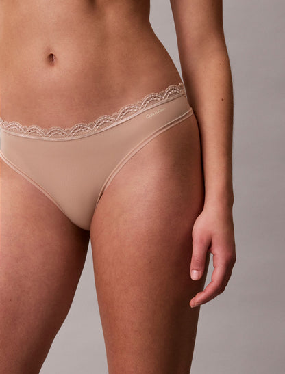 Calvin Klein Microfiber Stretch with Lace Thong
