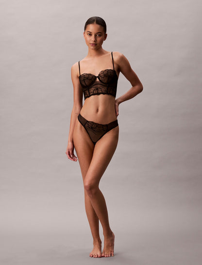Calvin Klein CK Black Floral Lace Thong