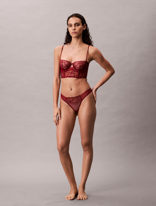 Calvin Klein CK Black Floral Lace Thong