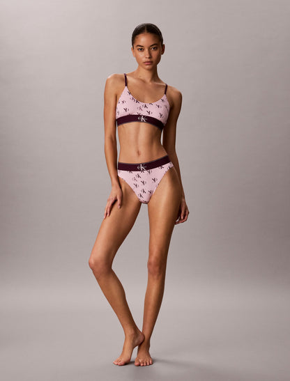 Calvin Klein Graphic Monogram Microfiber Stretch High Waist Bikini