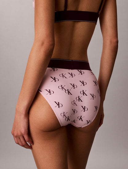 Calvin Klein Graphic Monogram Microfiber Stretch High Waist Bikini