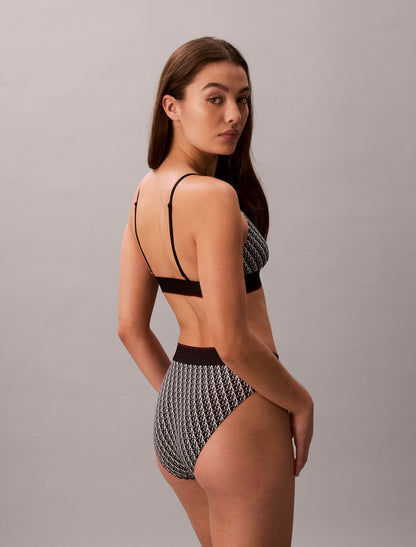 Calvin Klein Graphic Monogram Microfiber Stretch High Waist Bikini