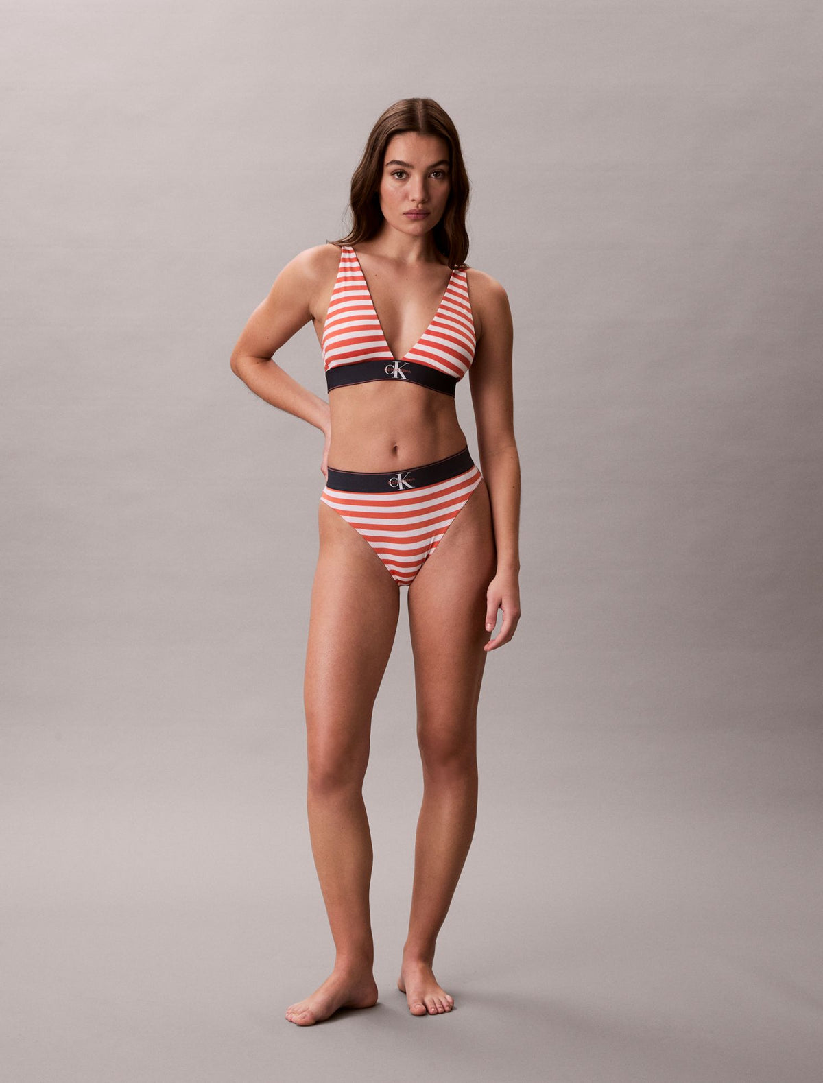 Calvin Klein Graphic Monogram Microfiber Stretch High Waist Bikini