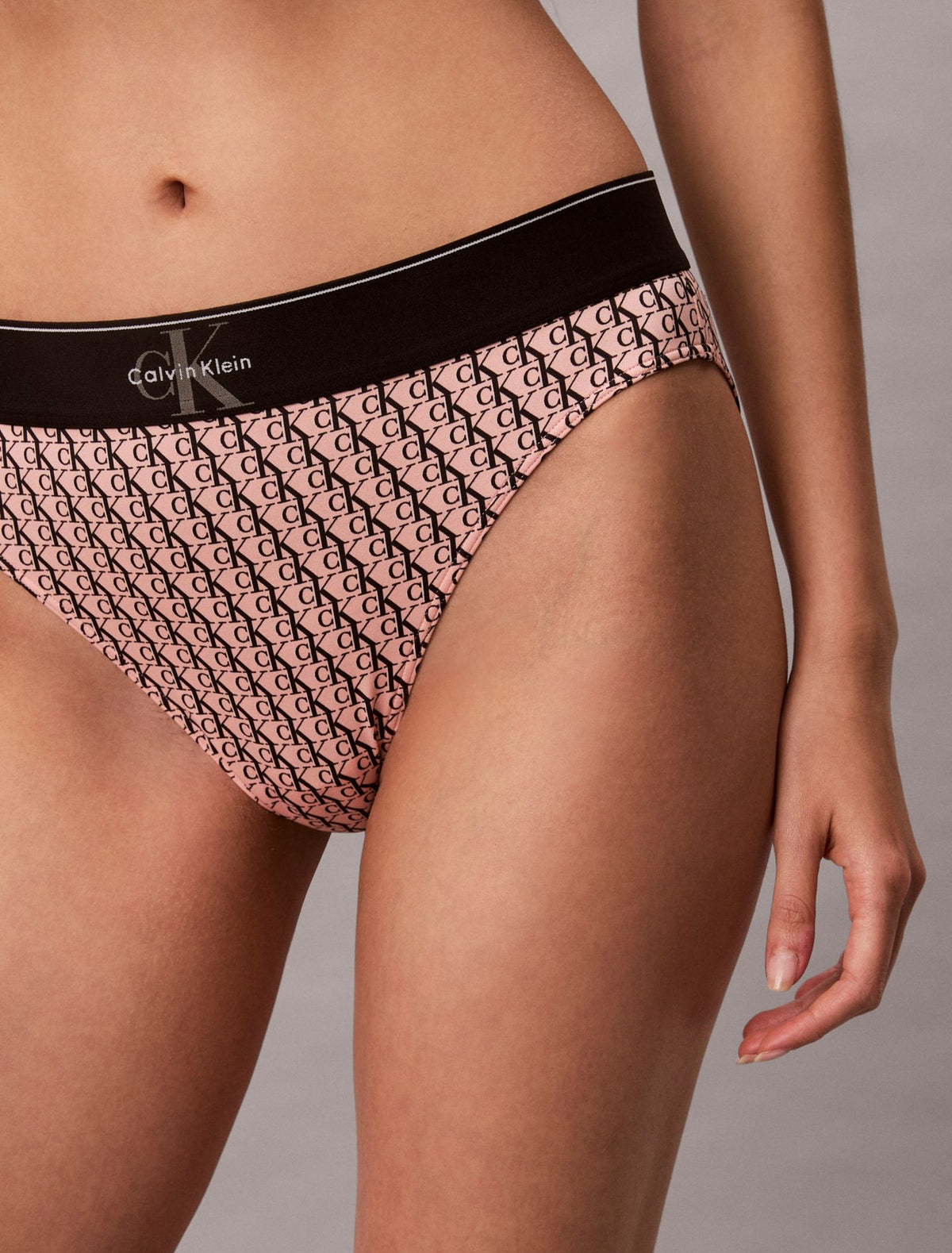 Calvin Klein Graphic Monogram Microfiber Stretch High Waist Bikini