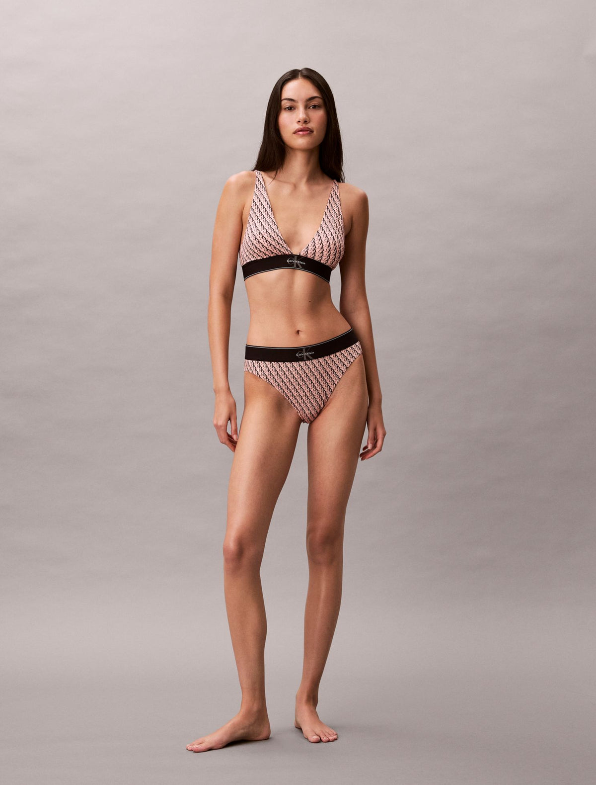 Calvin Klein Graphic Monogram Microfiber Stretch High Waist Bikini