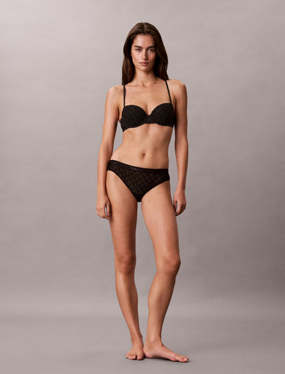 Calvin Klein Emblem Flocked Mesh Bikini