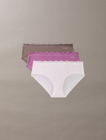 Calvin Klein Microfiber Stretch with Lace 3-Pack Hipster