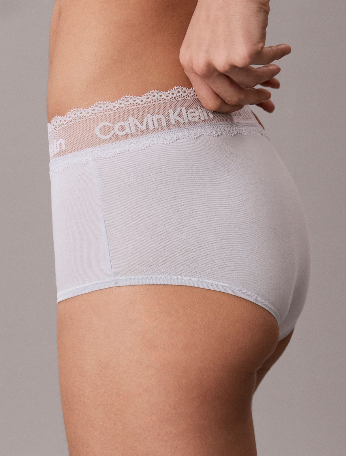 Calvin Klein Icon Cotton Lace Trim Boyshort