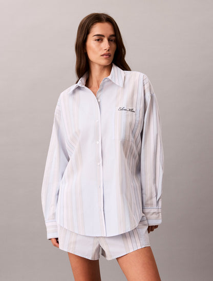 Calvin Klein Cotton Poplin Script Sleep Shirt