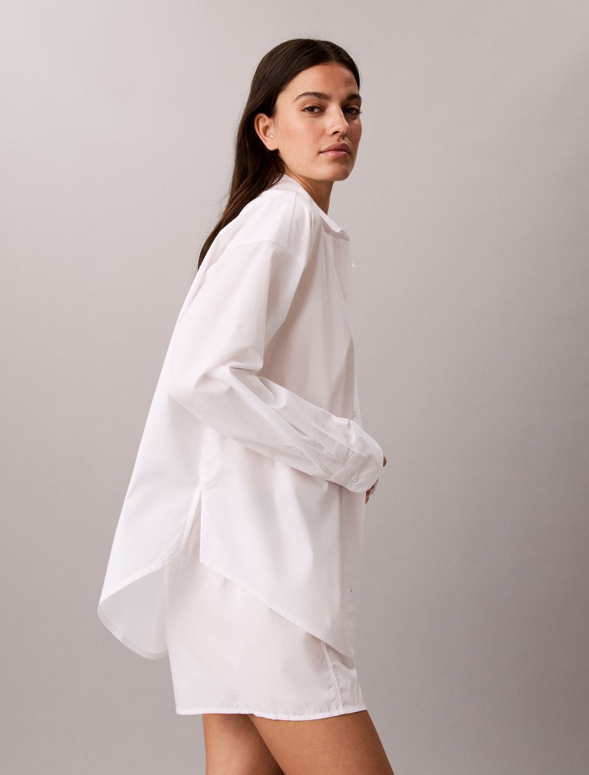 Calvin Klein Cotton Poplin Script Sleep Shirt