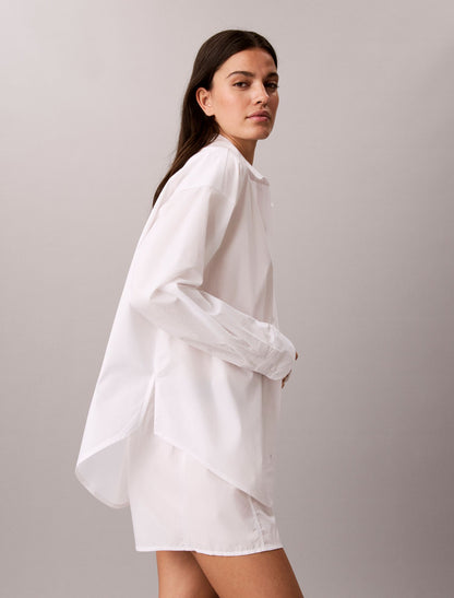 Calvin Klein Cotton Poplin Script Sleep Shirt