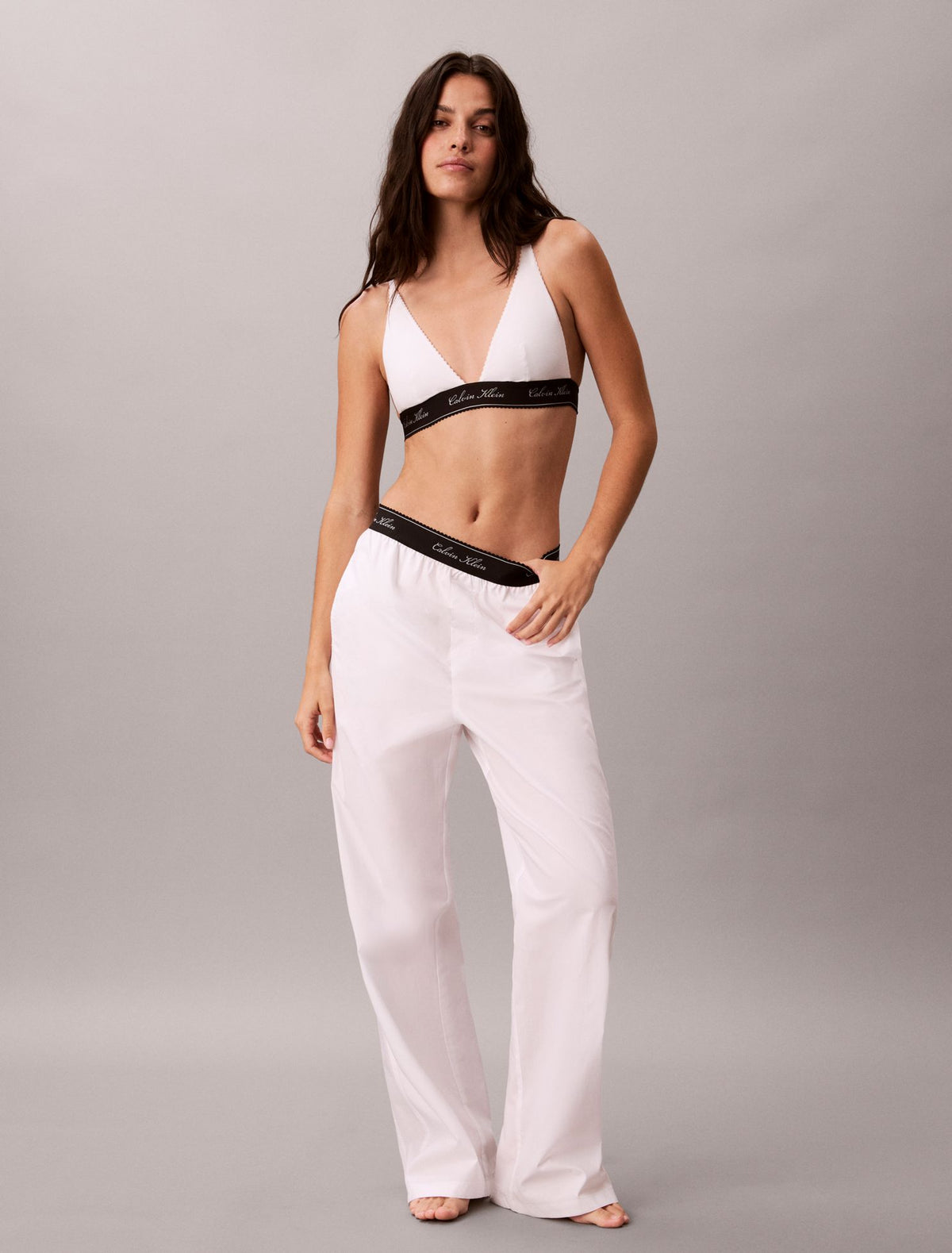 Calvin Klein Cotton Poplin Script Sleep Pants