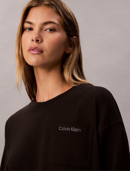 Calvin Klein Logo Cotton Jersey Cropped Tee