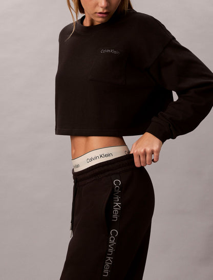 Calvin Klein Logo Cotton Jersey Cropped Tee