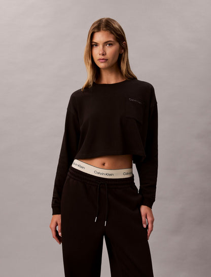 Calvin Klein Logo Cotton Jersey Cropped Tee