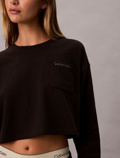 Calvin Klein Logo Cotton Jersey Cropped Tee