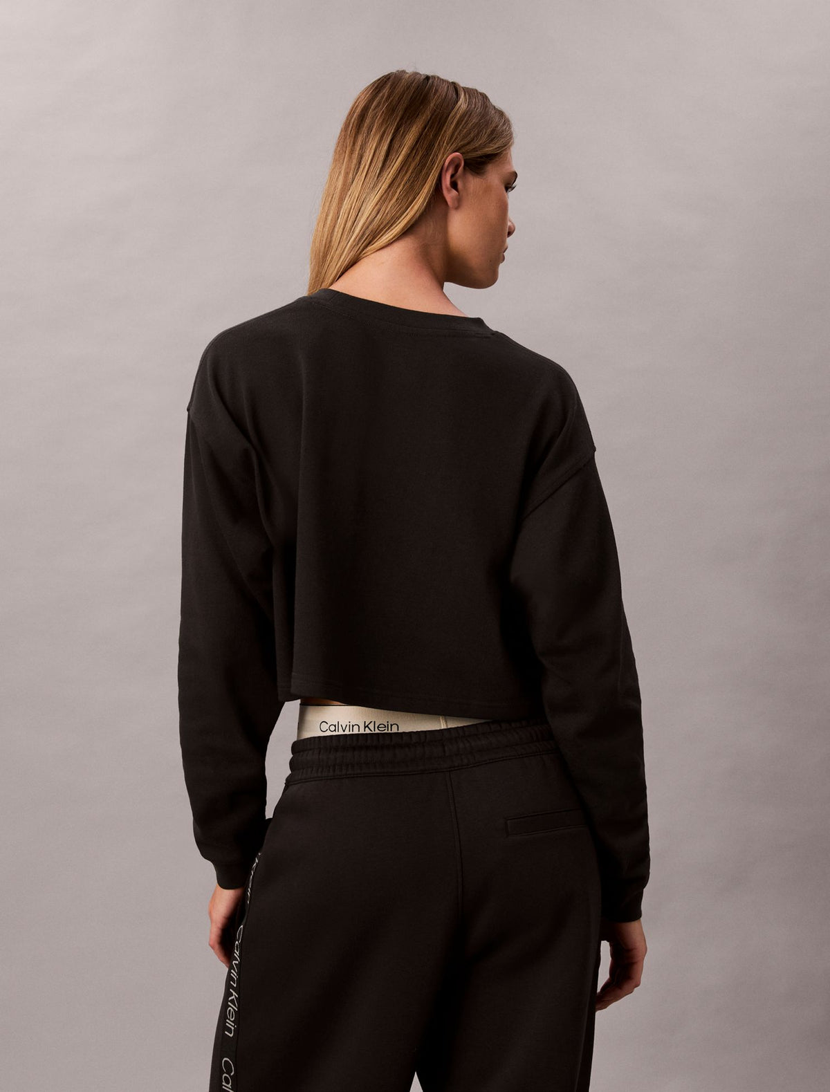 Calvin Klein Logo Cotton Jersey Cropped Tee