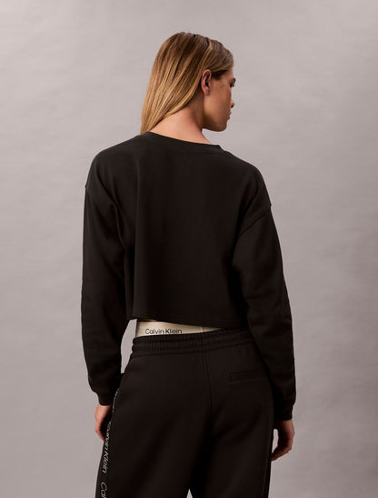 Calvin Klein Logo Cotton Jersey Cropped Tee