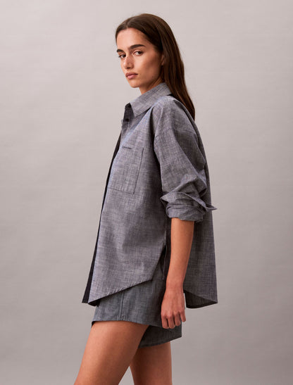 Calvin Klein Chambray Button-Down Sleep Shirt