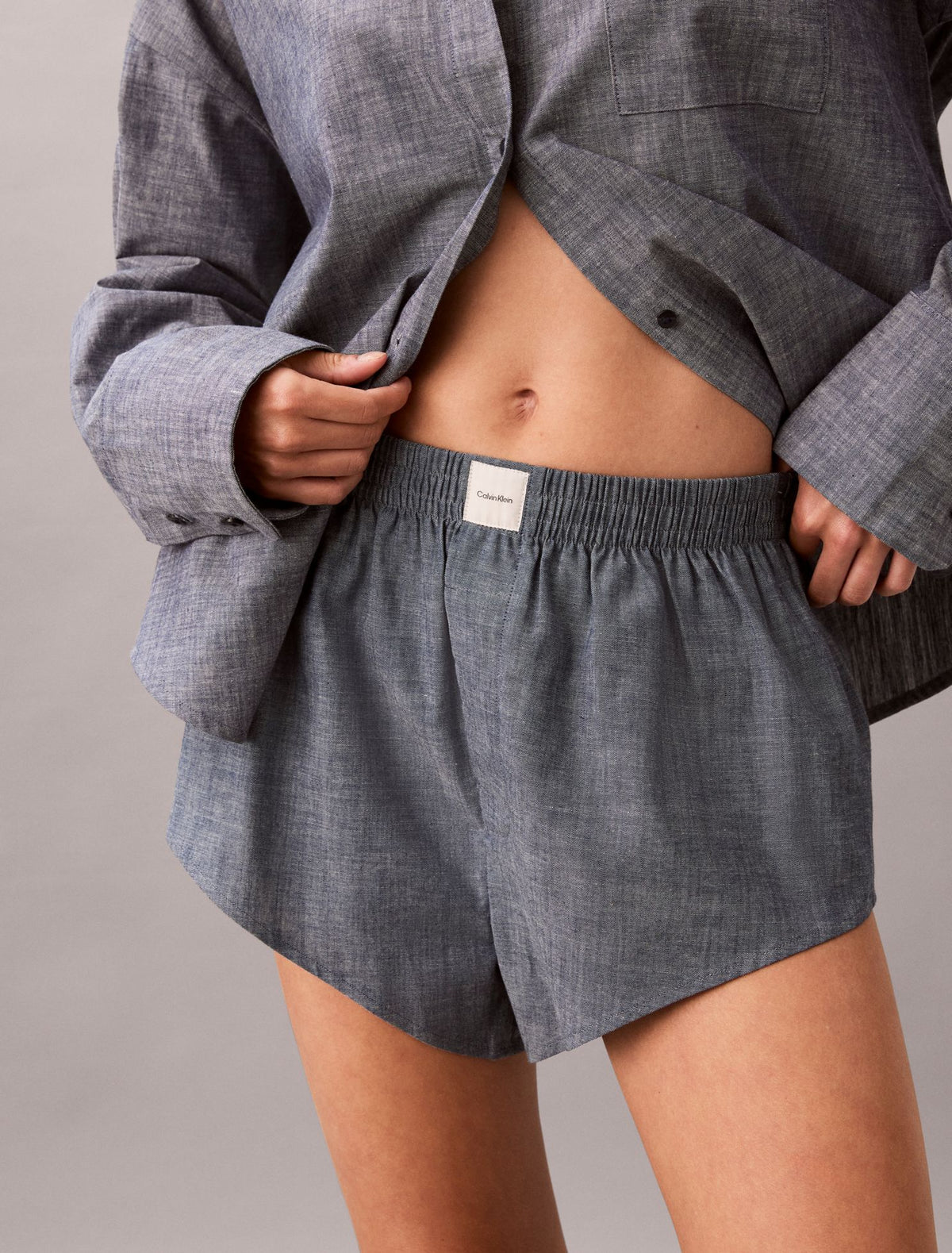 Calvin Klein Chambray Button-Down Sleep Shirt