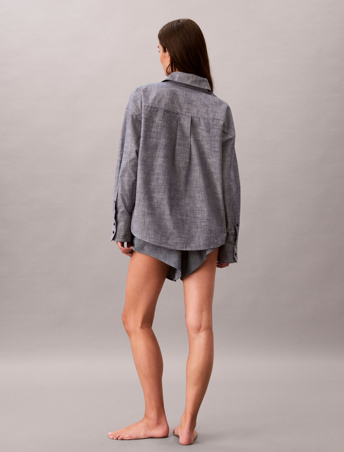 Calvin Klein Chambray Button-Down Sleep Shirt