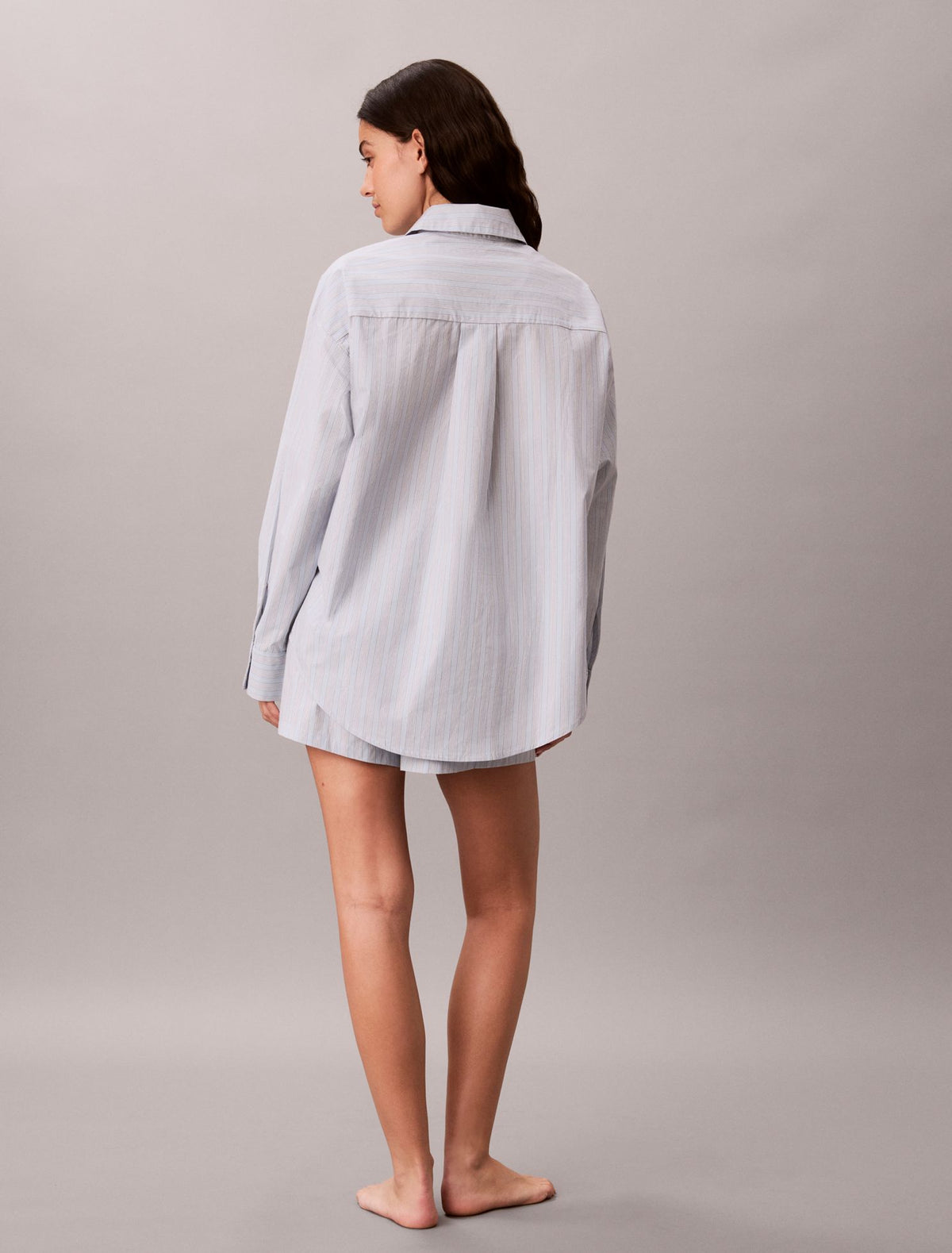 Calvin Klein Cotton Poplin Relaxed Button-Down Sleep Shirt