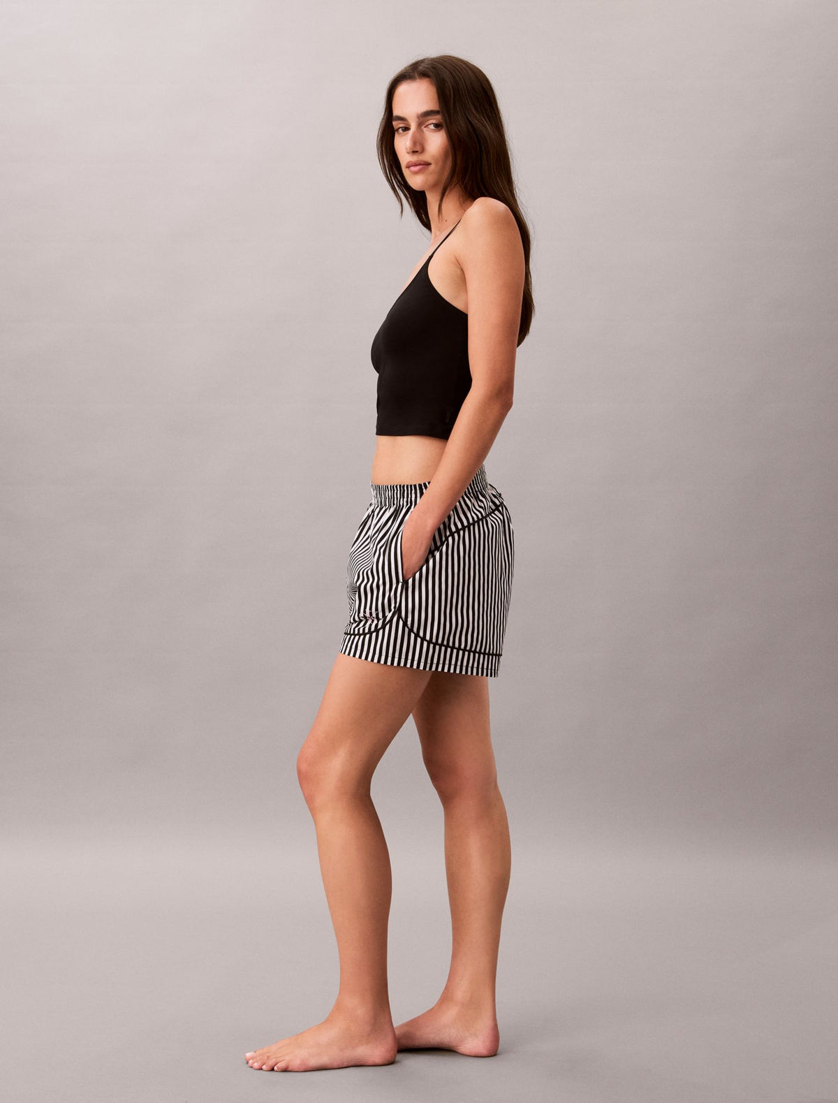 Calvin Klein Cotton Poplin Track Sleep Shorts