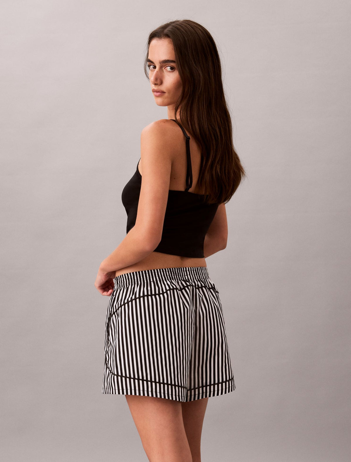 Calvin Klein Cotton Poplin Track Sleep Shorts