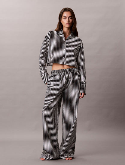 Calvin Klein Cotton Poplin Cropped Sleep Shirt
